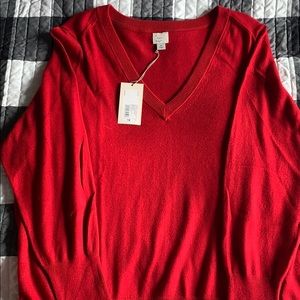 A New Day Red V-Neck Sweater